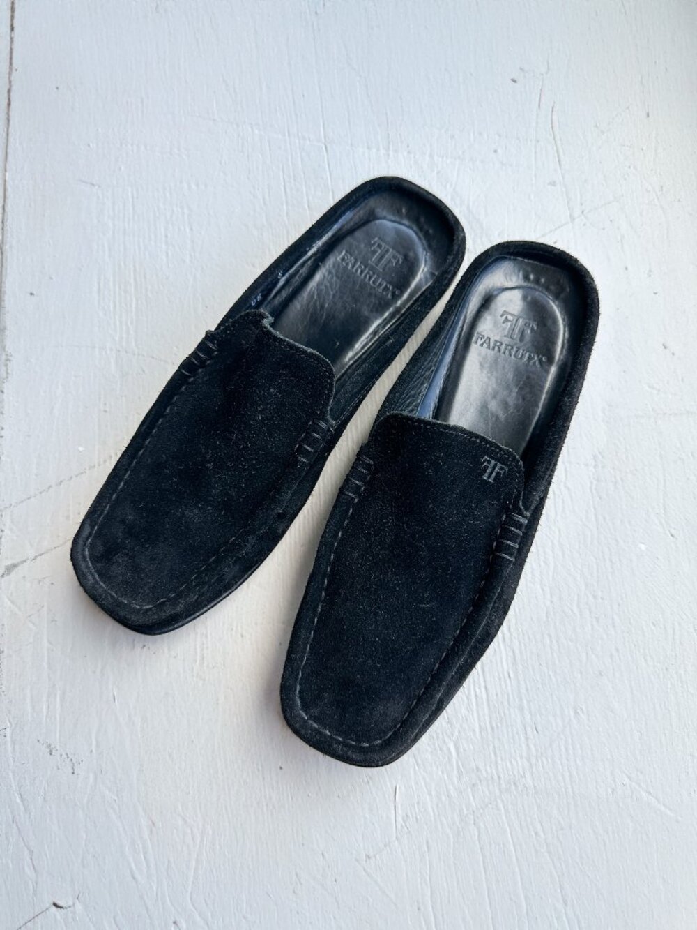 Black Suede Slip On Moc Toe Loafers - Size 5.5